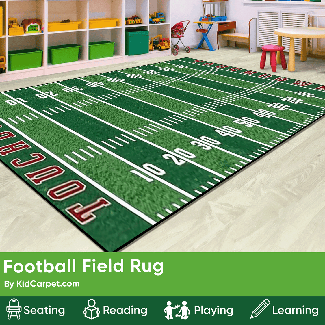 Football Field Rug – KidCarpet.com