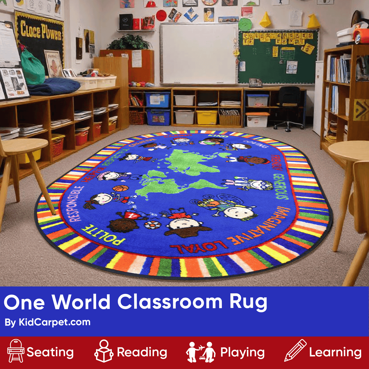 Our World of Virtue Classroom Rug