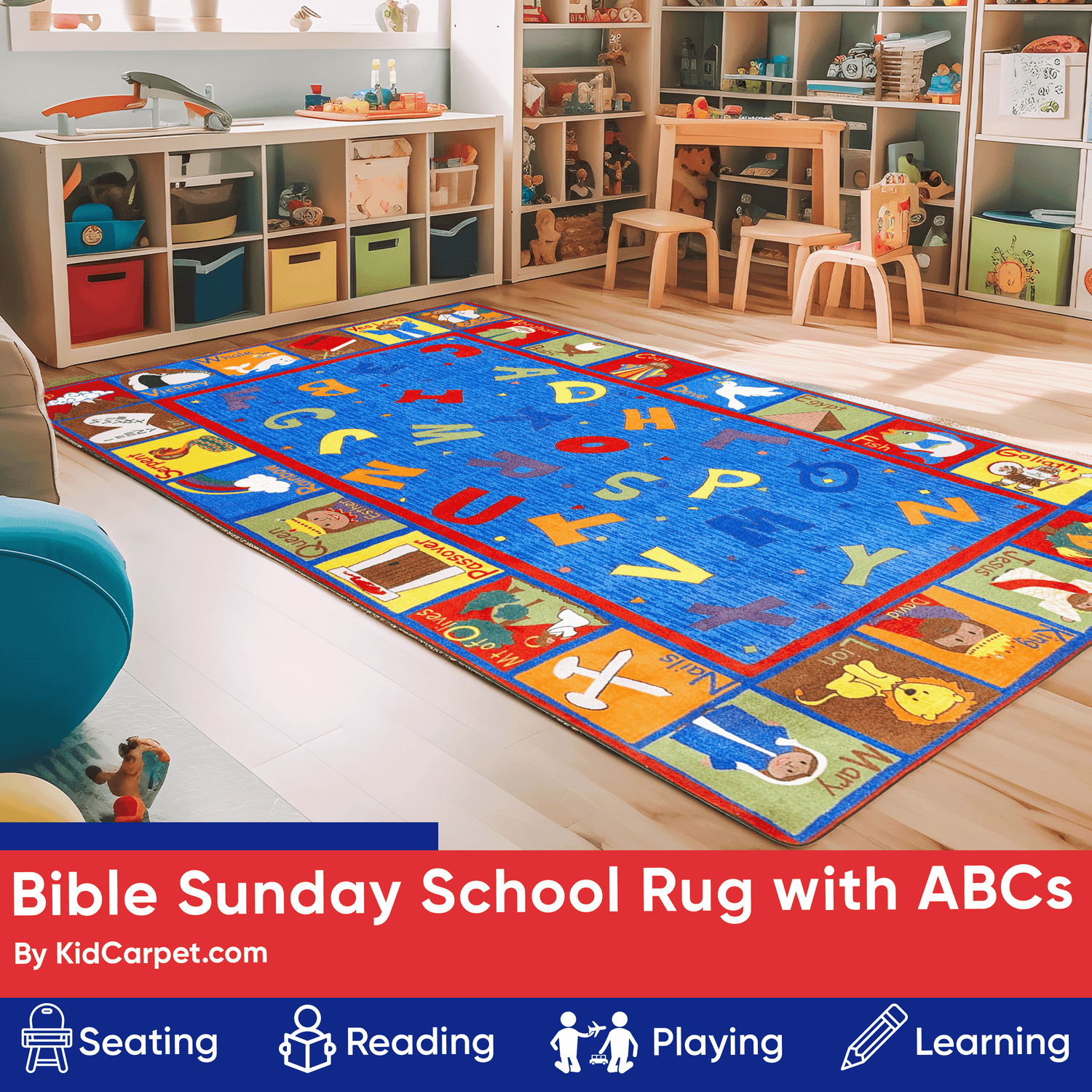 Bible Sunday School Rug With ABCs – KidCarpet.com