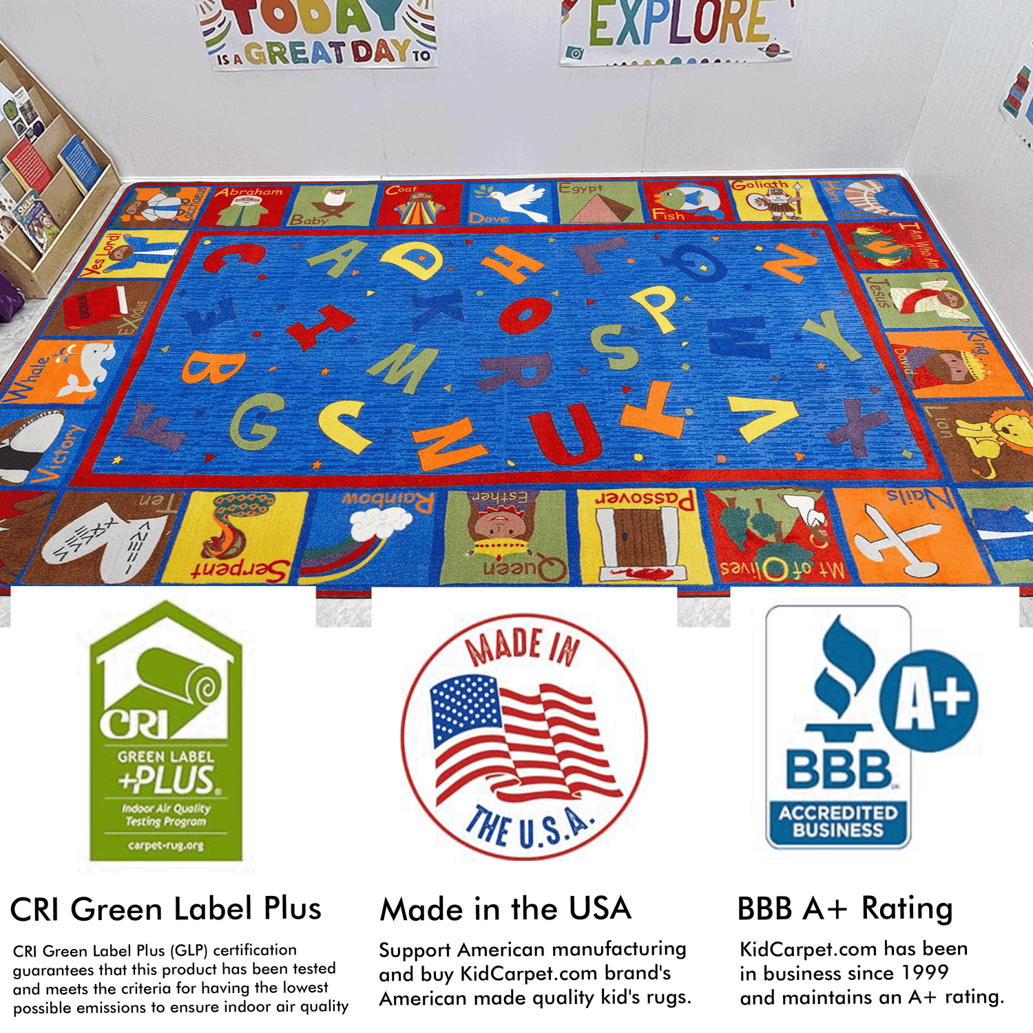 Bible Sunday School Rug With ABCs – KidCarpet.com