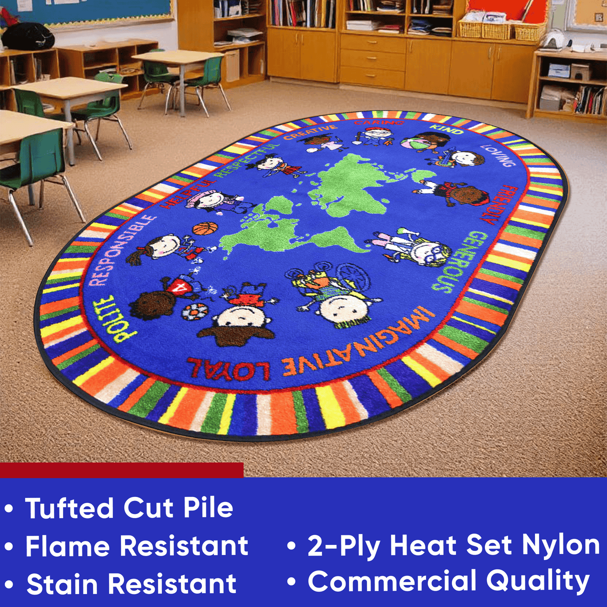 Our World of Virtue Classroom Rug