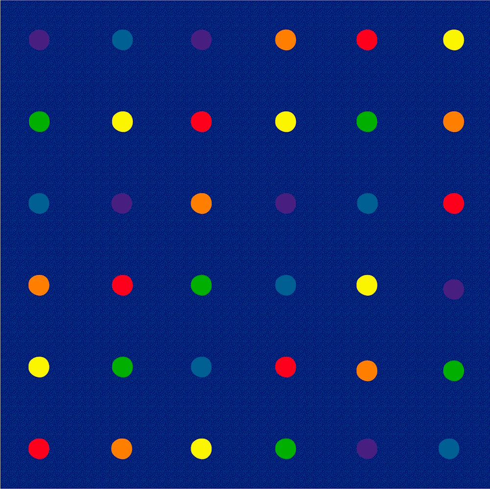 On the Spot Classroom Seating Rug Multi on Blue