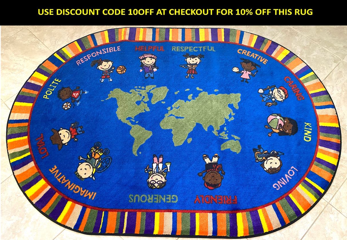 Our World of Virtue Classroom Rug