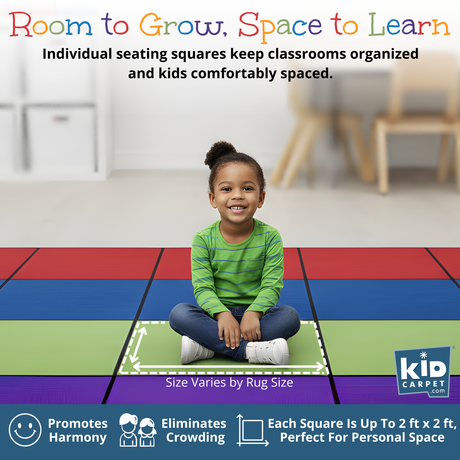 Blocks Seating Rug MULTI With 36 Squares