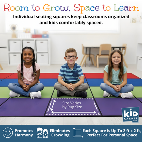 Blocks Seating Rug MULTI With 30 Squares
