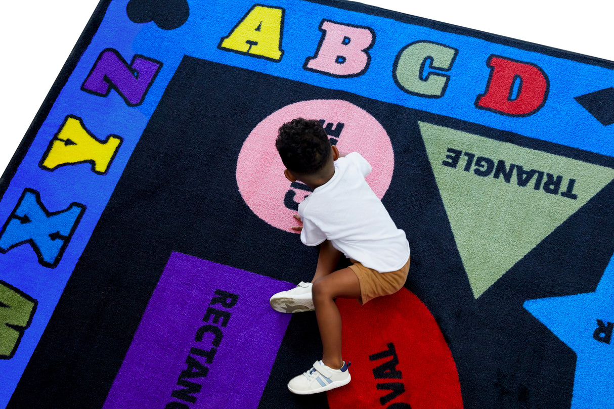 Shapes With The Alphabet Preschool Rug - KidCarpet.com