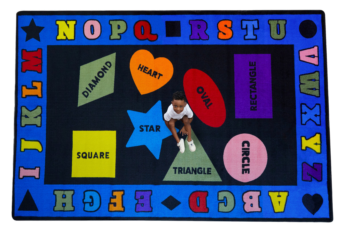 Shapes With The Alphabet Preschool Rug - KidCarpet.com