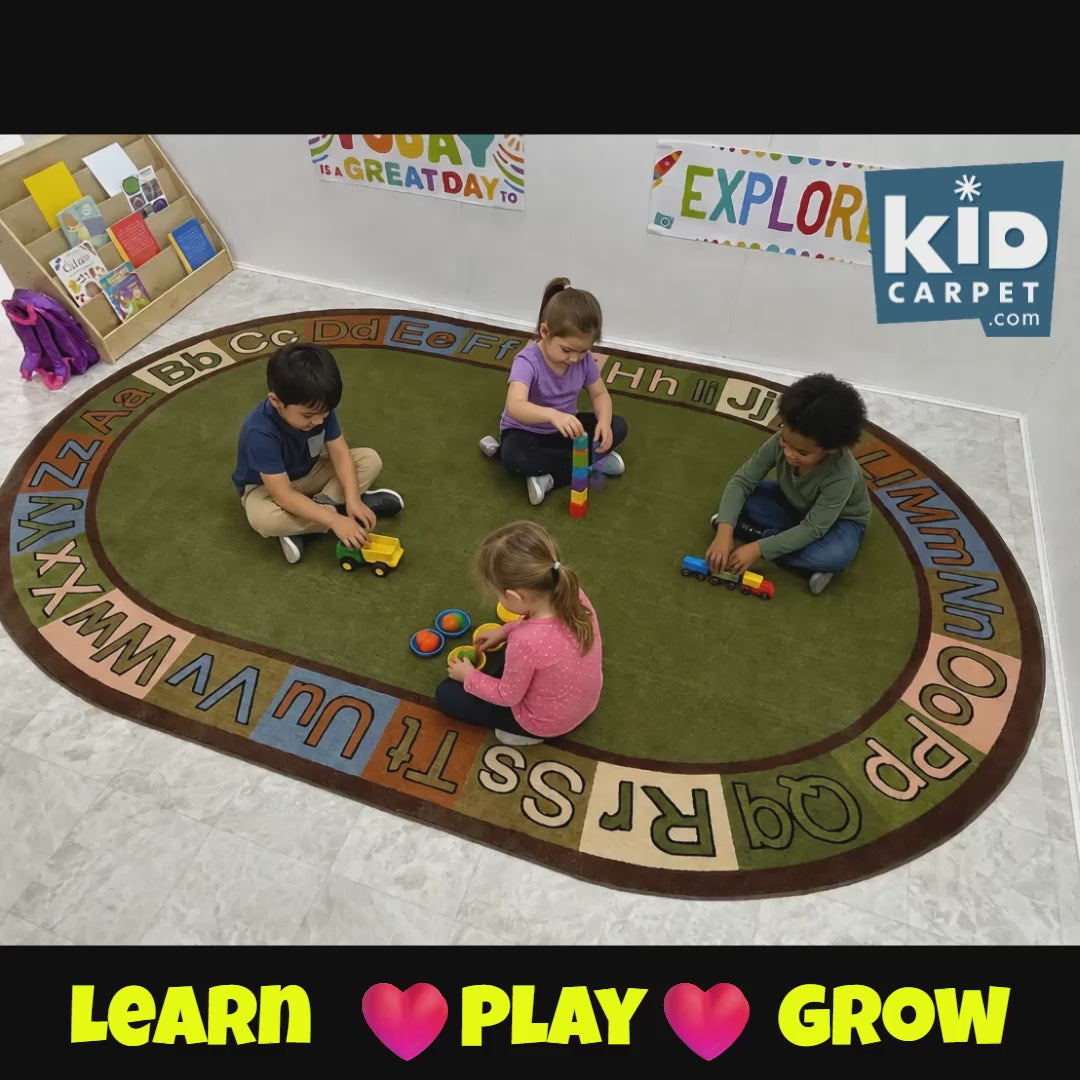 Alpha Circle Time ABC Rug With EARTH TONE Colors
