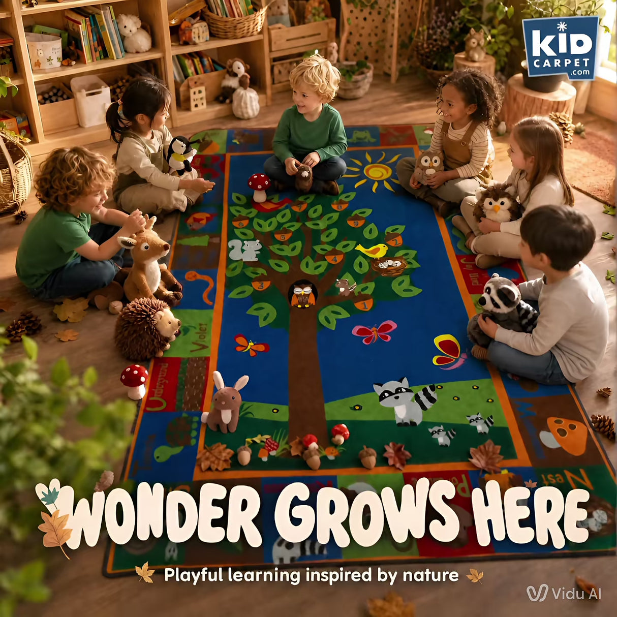 Forest Rug With Animal Alphabet