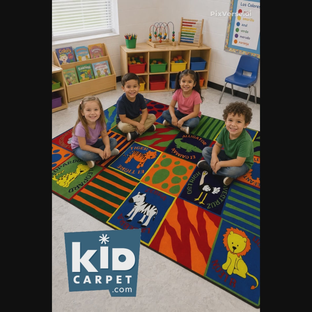 Bilingual Animals School Rug