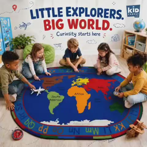 All Around The World Map Rug