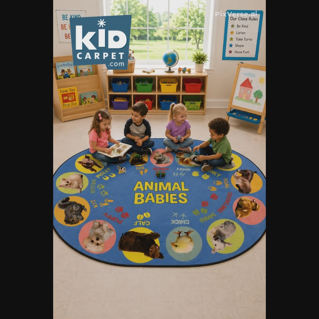 Animal Babies Preschool Rug
