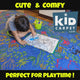 Animal Doodles Children's Rug Multi on Blue
