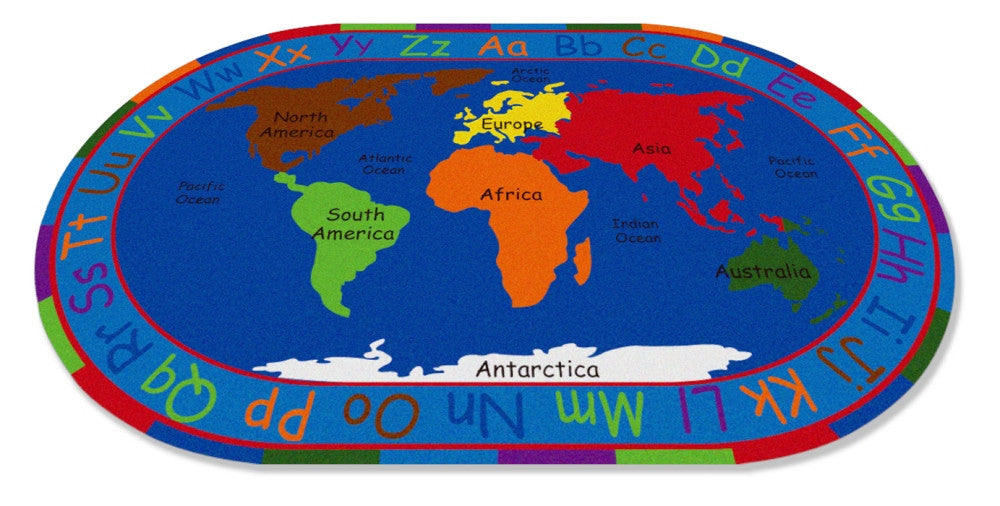 All Around The World Map Rug 
