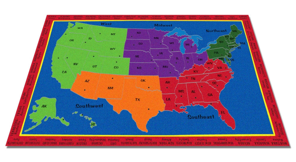 The United States Of America Map Rug KidCarpet The United States Of America Map Rug KidCarpet