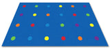 Dots In A Row Wall to Wall Carpet Multi on Blue - KidCarpet.com