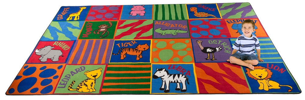 Animal Squares School Rug