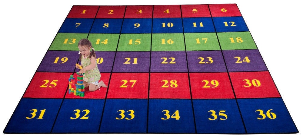Classroom Seating Rug With 36 Squares BRIGHT – KidCarpet.com