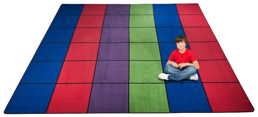 Blocks Seating Rug MULTI With 36 Squares – KidCarpet.com