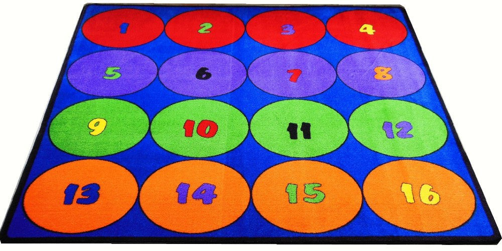 Seating Circles Classroom Rug With 16 Seats - KidCarpet.com