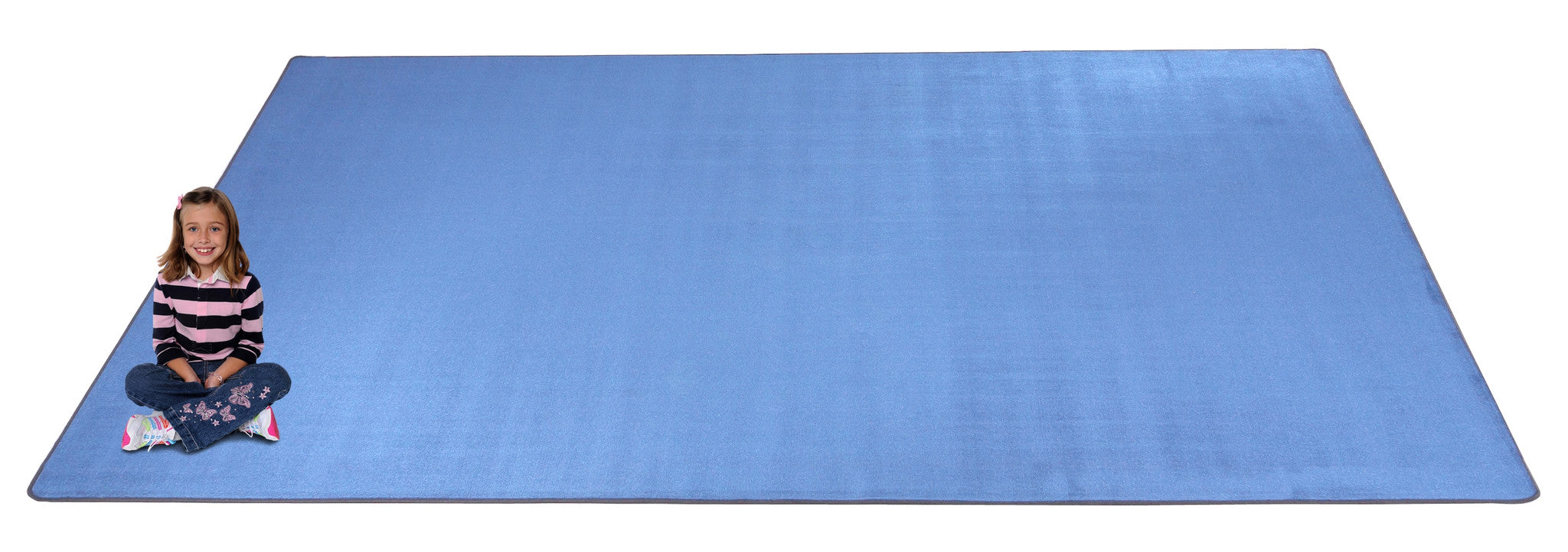 Kidtastic Solid 30 oz. Light Blue Kids Rug