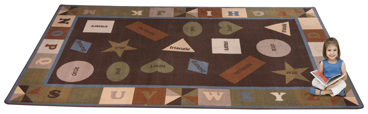 Colorful Shapes Rug With EARTH TONE Colors – KidCarpet.com