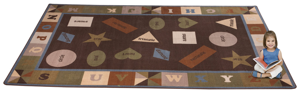 Colorful Shapes Rug With EARTH TONE Colors - KidCarpet.com