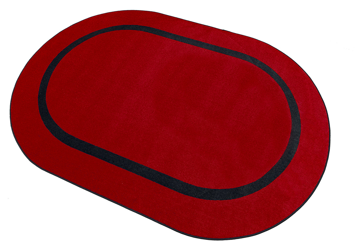 Study With Red Rug Montessori Classroom Rug Red With Black Line – KidCarpet.com