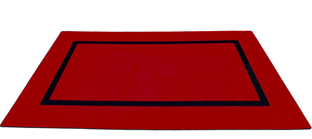 Montessori Classroom Rug Red With Black Line - KidCarpet.com