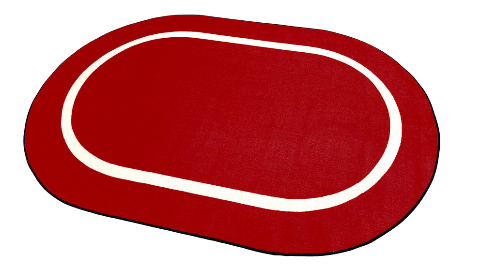 Montessori Classroom Rug Red With Creme Line - KidCarpet.com