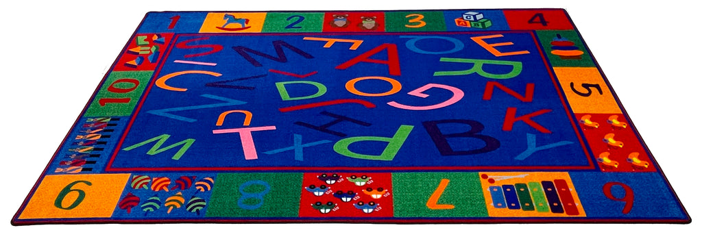Alphabet and Numbers Teaching Toddler Classroom Rug