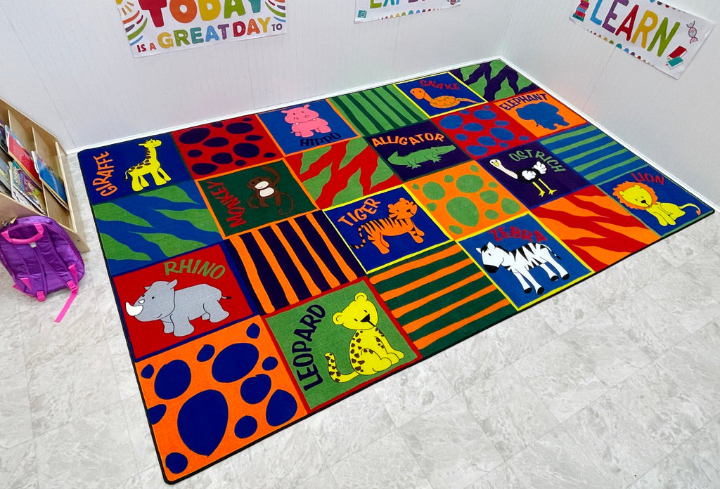 Animal Squares School Rug