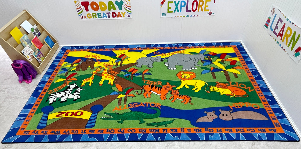 Animals at the Zoo Kids Rug