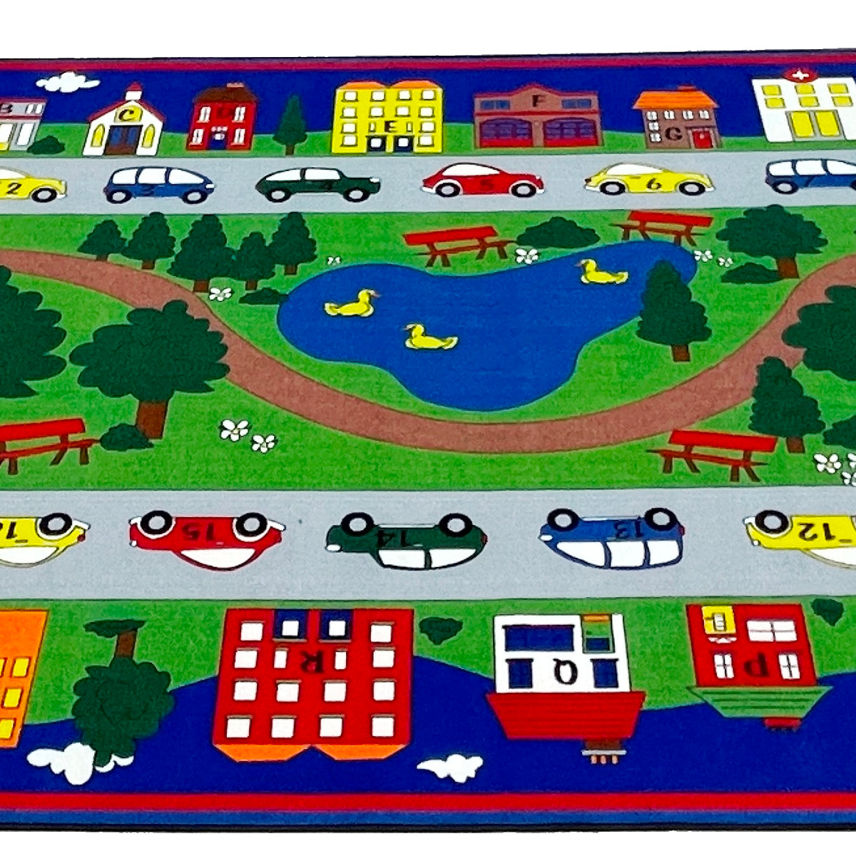 Around Town Rug Around Town Road Rug With Alphabet – KidCarpet.com