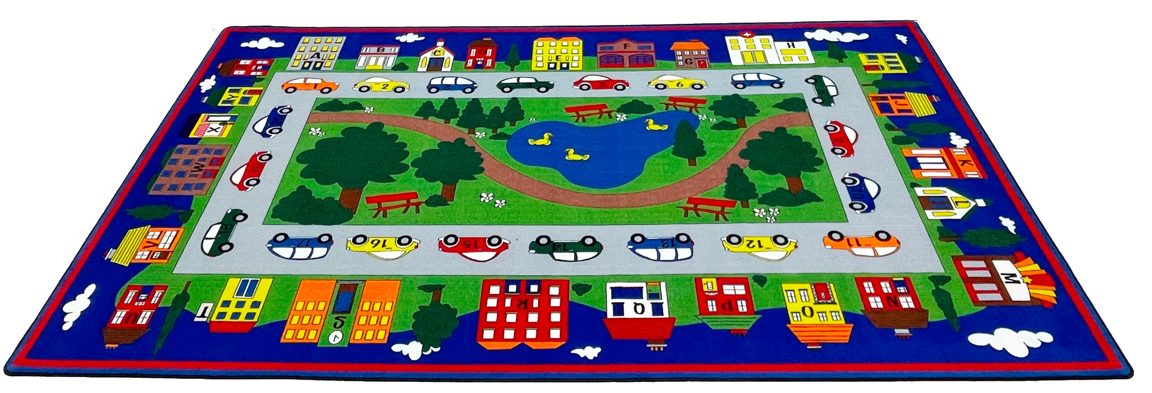 Around Town Rug Around Town Road Rug With Alphabet – KidCarpet.com