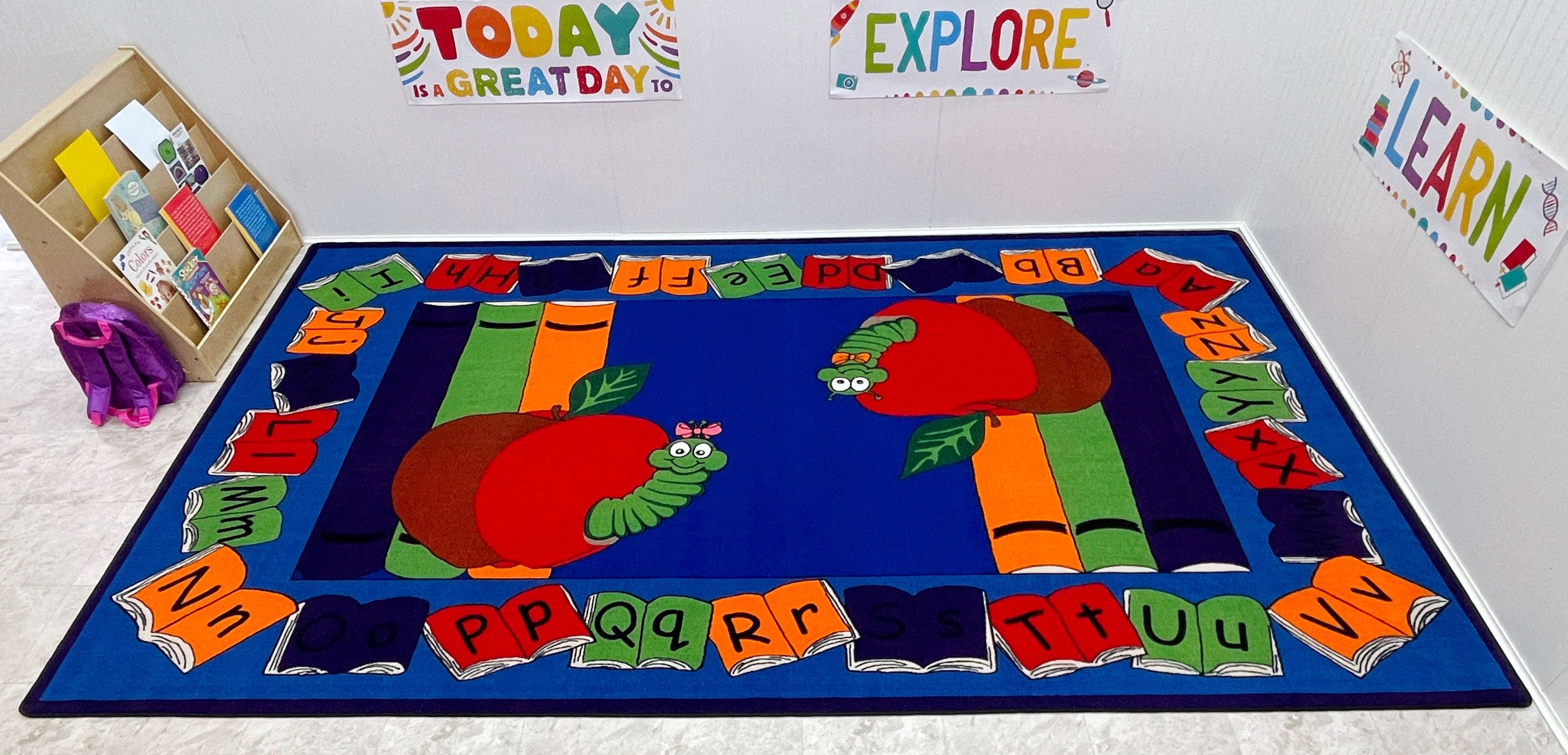 Library Story Time Rug Let's Book It Story Rug – KidCarpet.com