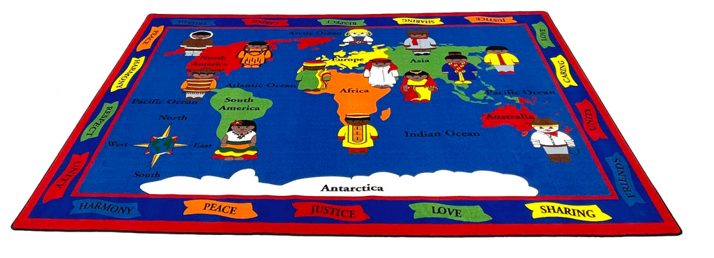 Our World of Peace Map Rug