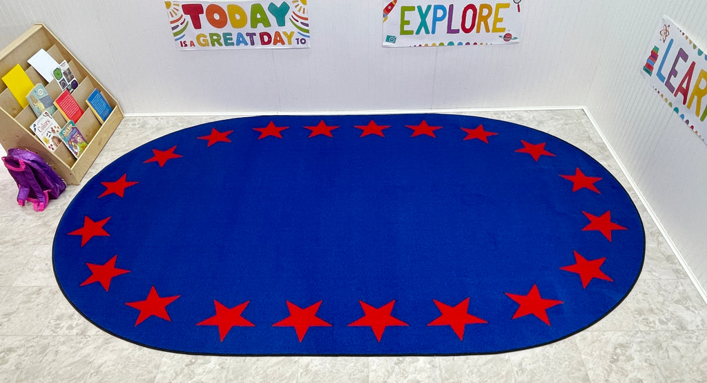 Star Border Classroom Rug - KidCarpet.com