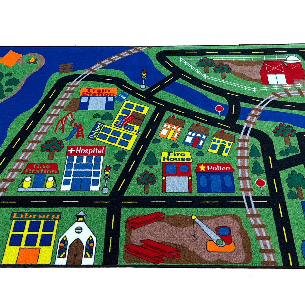 Town Rug Game Rug Total Transportation Play Town Rug – KidCarpet.com