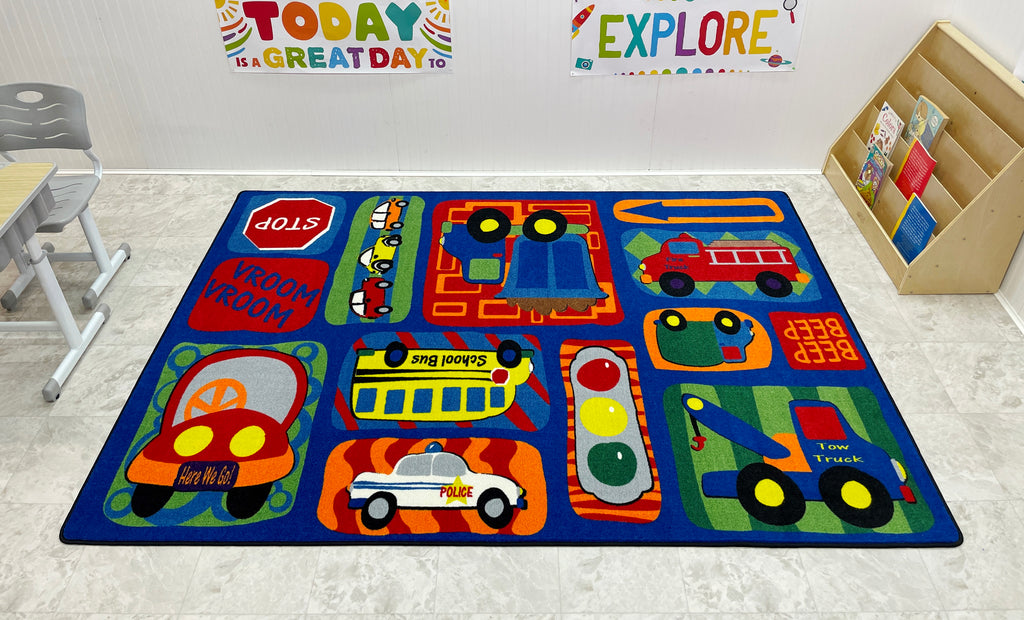 Vroom Vroom Car Play Rug - KidCarpet.com