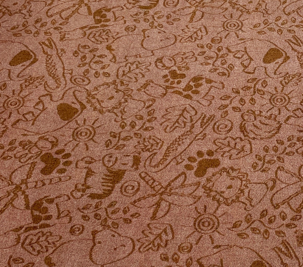Animal Doodles Wall to Wall Children's Carpet Brown on Tan