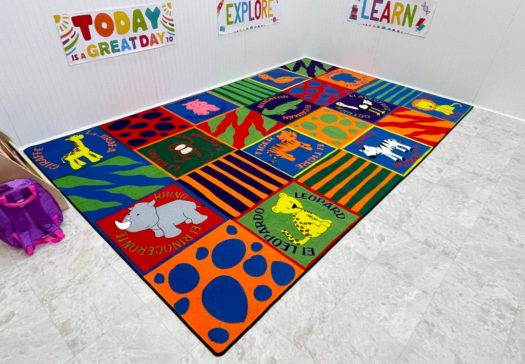 Bilingual Animals School Rug