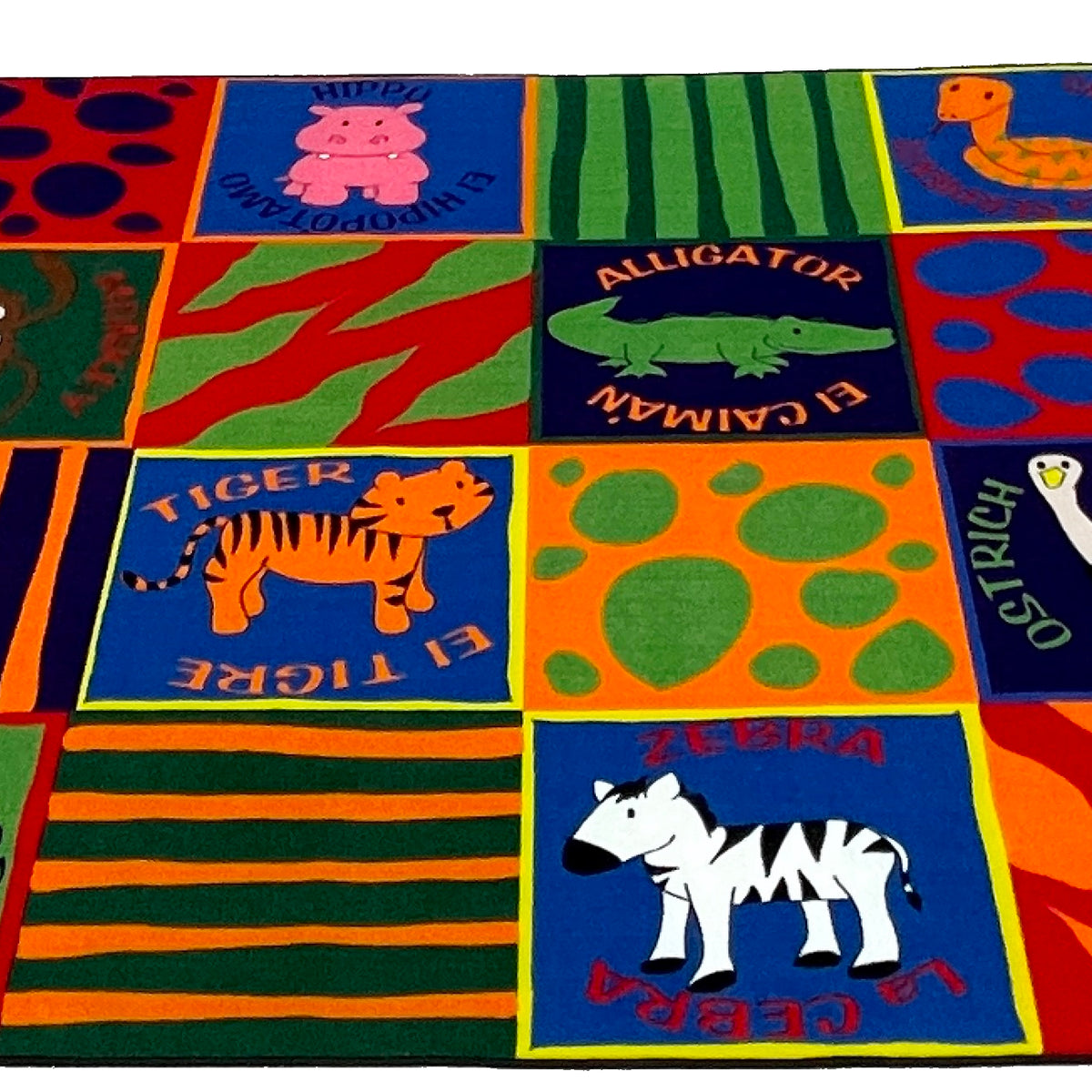 Bilingual Animals School Rug – KidCarpet.com