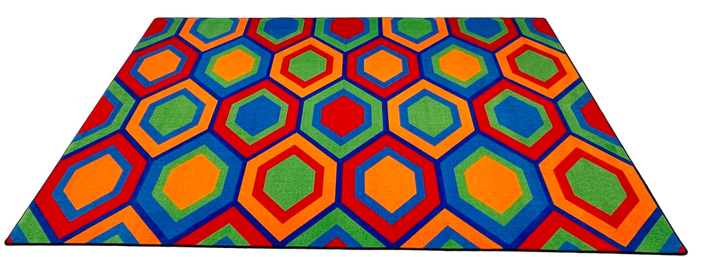 Sitting Hexagons Children's Rug - KidCarpet.com