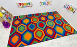 Sitting Hexagons Children's Wall to Wall Carpet - KidCarpet.com