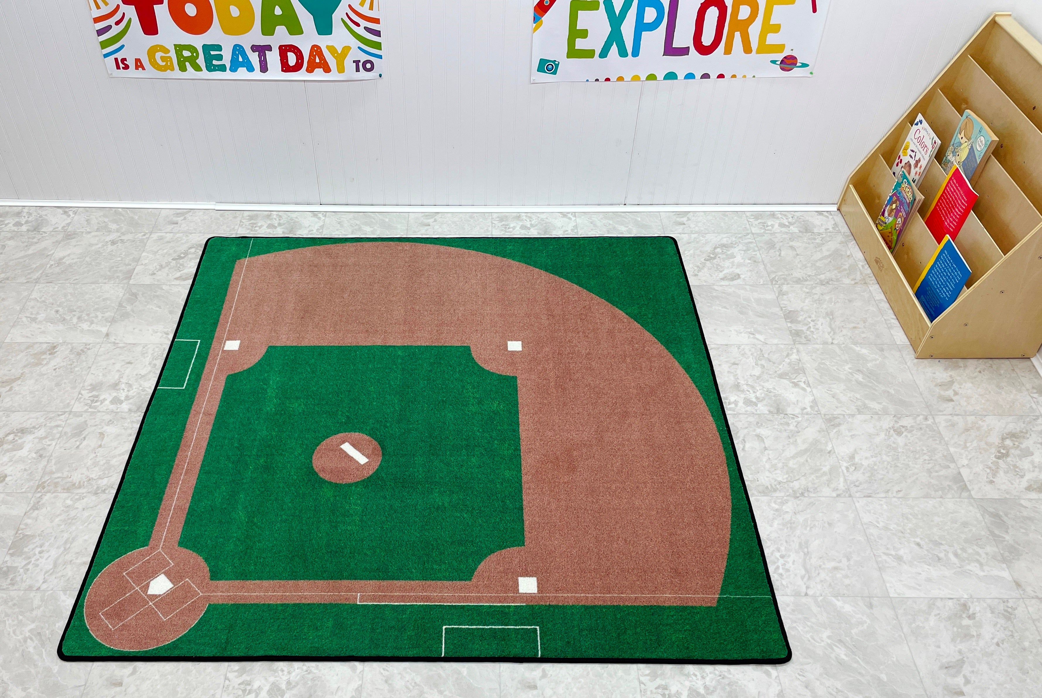  Baseball Area Rug 3x5 Sports Game Accent Rug Baseball