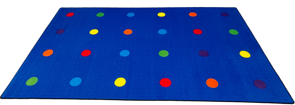 On the Spot Classroom Seating Rug Multi on Blue