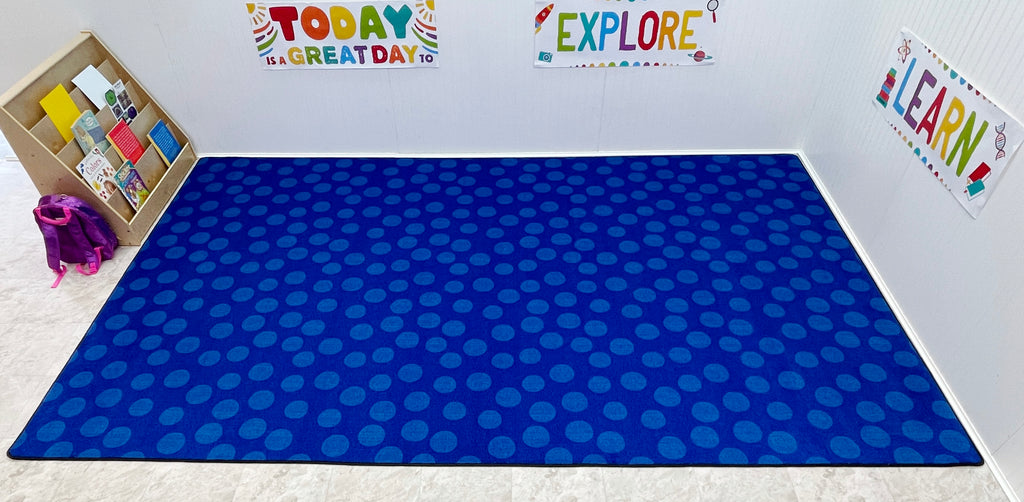 Spots Abound Childrens Rug Blue on Blue - KidCarpet.com