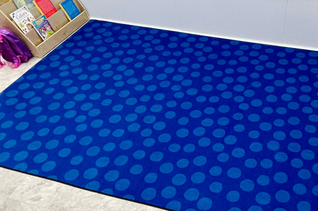 Spots Abound Childrens Rug Blue on Blue - KidCarpet.com