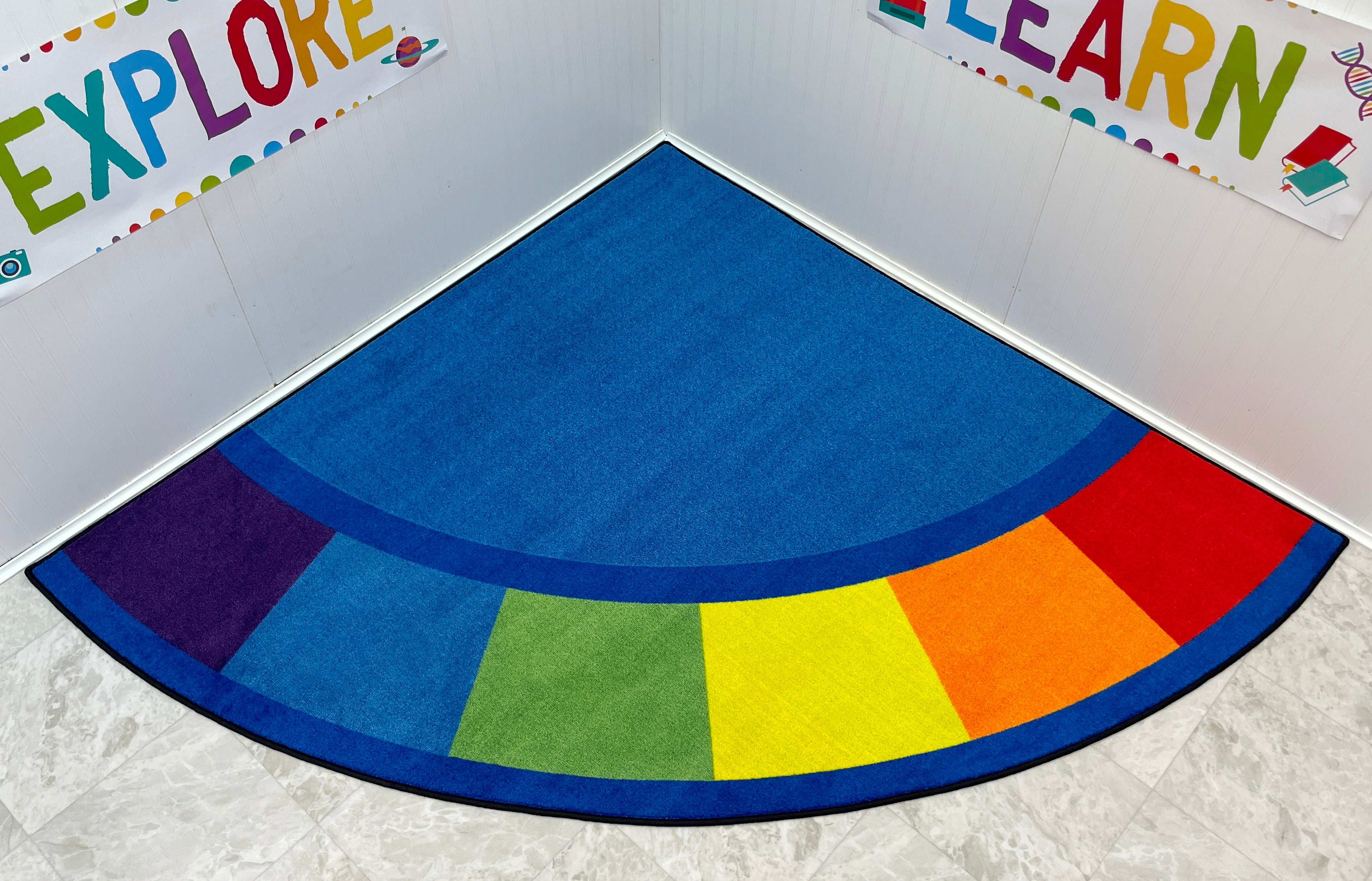 Colors Corner Quarter Circle Rug –